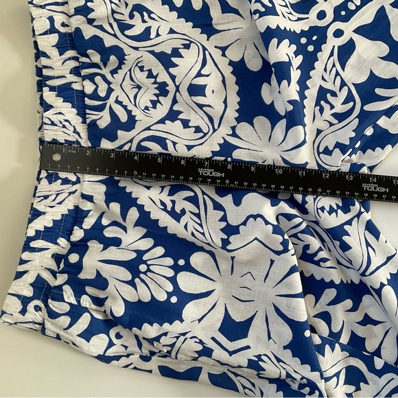 Christian Siriano Wide Leg Medallion Print Palazzo Pants Sz M Blue White Coastal - Picture 5 of 10